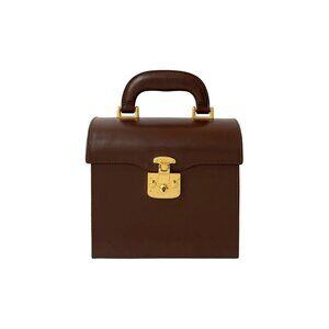 GUCCI Brown Leather Vanity Bag